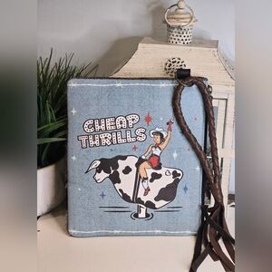 Cheekey's "Cheap Thrills" Blue Oversized Wristlet
